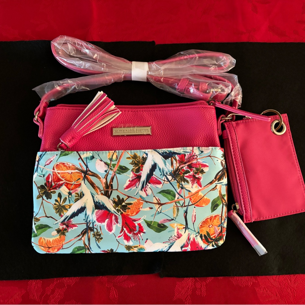 Samantha Brown pink tropical crossbody